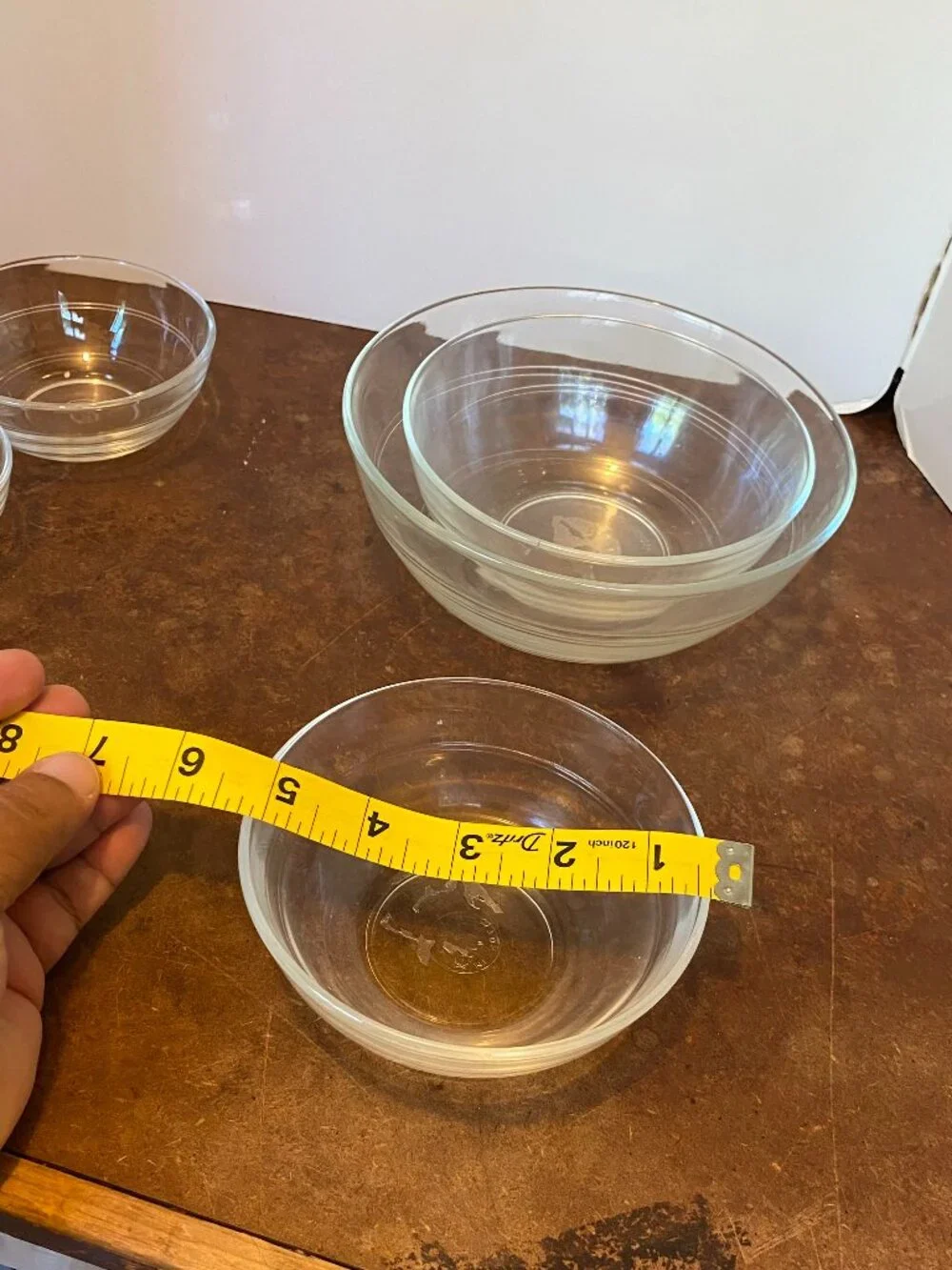 (5) Vintage Duralex France Clear Glass Nesting Bowls Le Gigogne French Cookware